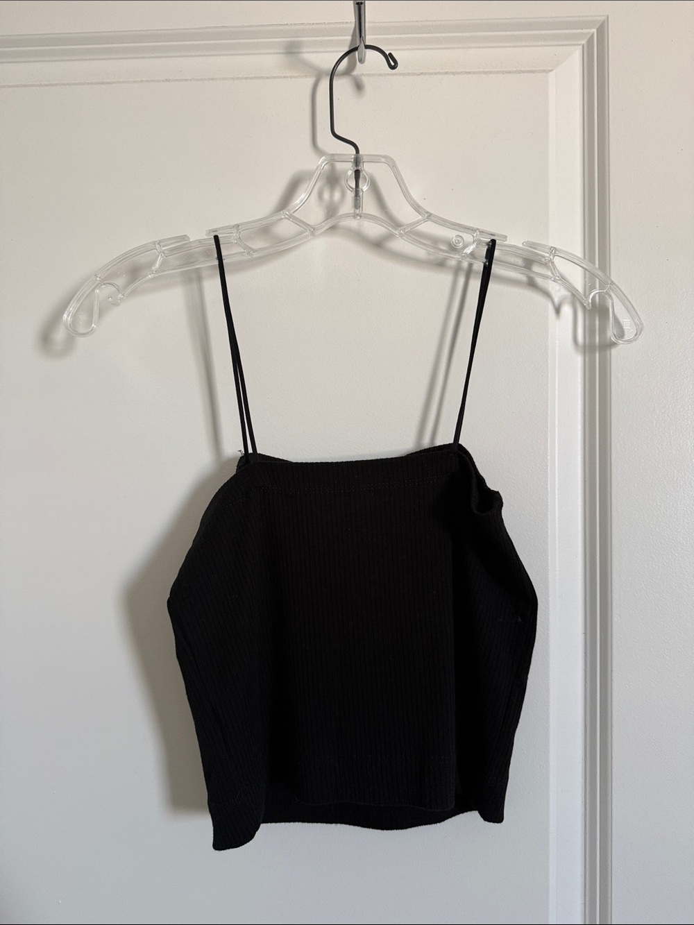 American Eagle Women's Black Ribbed Lace-Up Cami Top - Picture 3 of 5